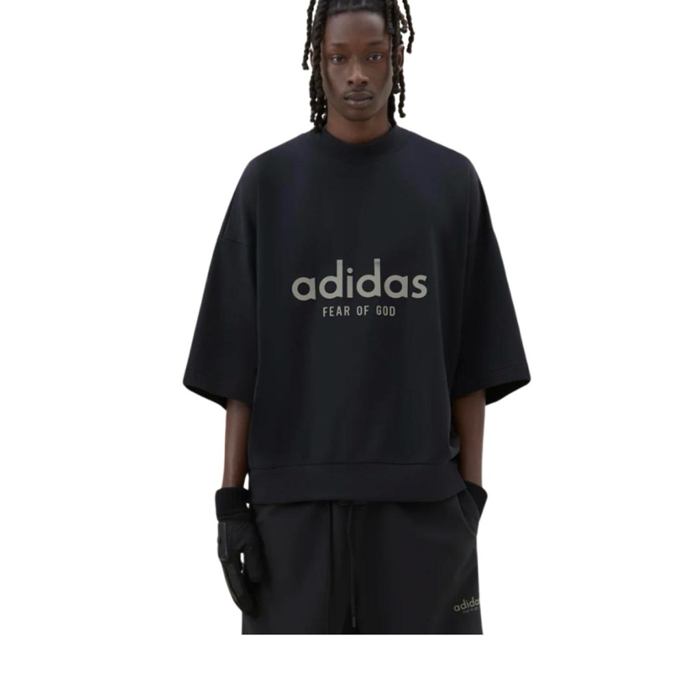 Fear of God & Adidas Heavy Jersey 3/4 mock neck T-shirt